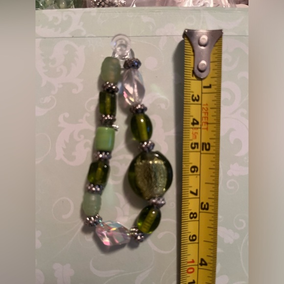 💚🍀HANDMADE Green on Green beaded Necklace & Bracelet set 💚🍀 - Picture 5 of 5